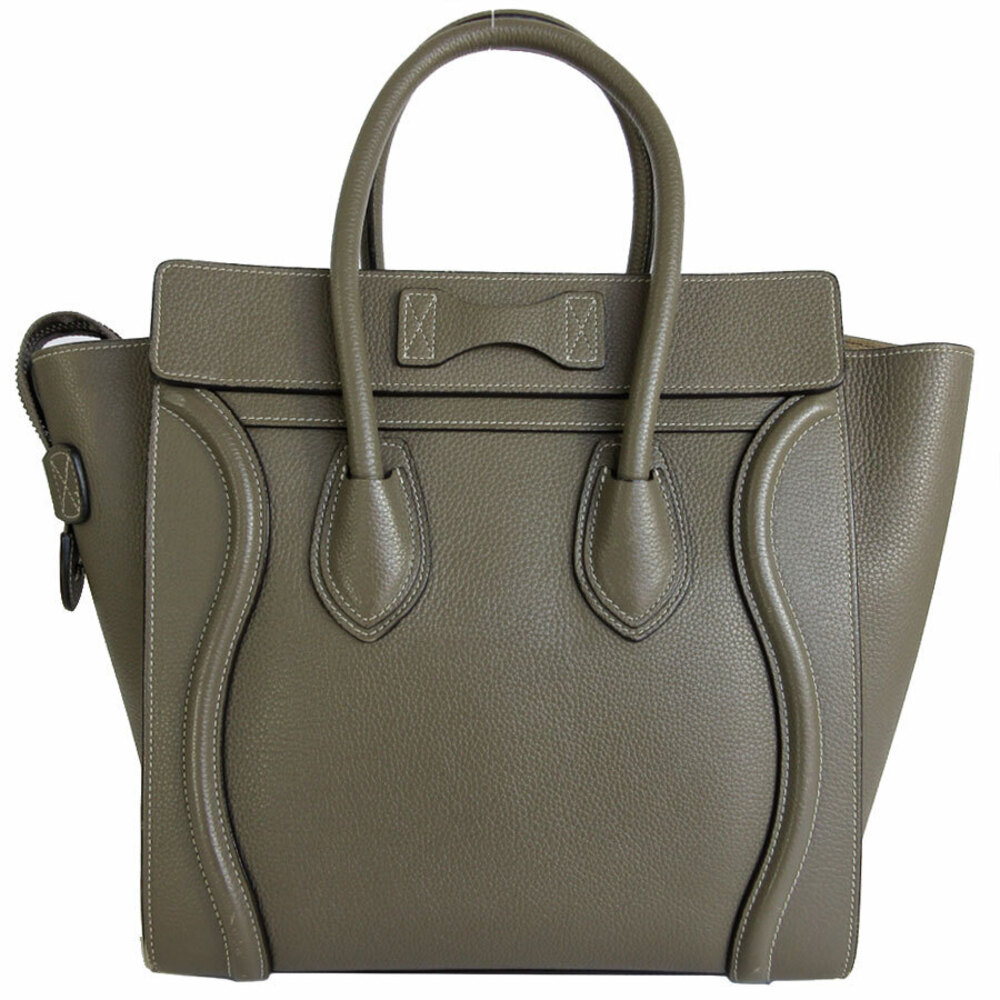 Celine Luggage Shopper Gray Greige Leather Handbag